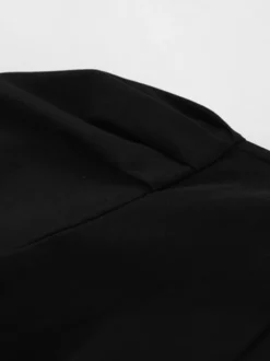 Robe courte noire à col en V pour femme - Manches bouffantes élégantes coupe sablier - Tenue élégante pour un rendez-vous galant 2026