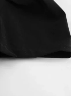 Robe courte noire à col en V pour femme - Manches bouffantes élégantes coupe sablier - Tenue élégante pour un rendez-vous galant 2026