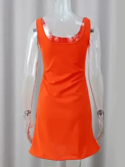 Robe courte à sequins étoiles de mer pour femme - Robe fourreau sexy sans manches à col rond et coupe ajustée - Collection été 2026