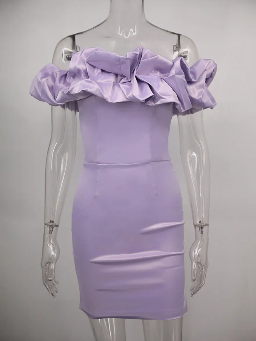 Robe cupcake chic sans bretelles fendue mini robes de fête d'anniversaire