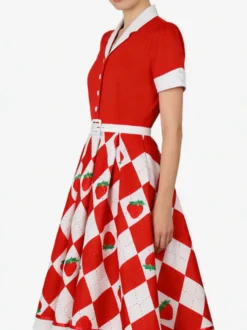 Robe de cocktail swing vintage années 1950 pour femme sans manches style rétro