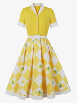 Robe de cocktail swing vintage années 1950 pour femme sans manches style rétro