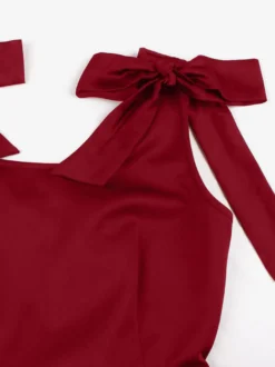 Robe de cocktail swing vintage années 1950 pour femme sans manches style rétro