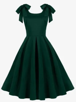 Robe de cocktail swing vintage années 1950 pour femme sans manches style rétro