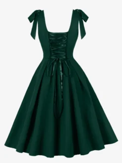 Robe de cocktail swing vintage années 1950 pour femme sans manches style rétro