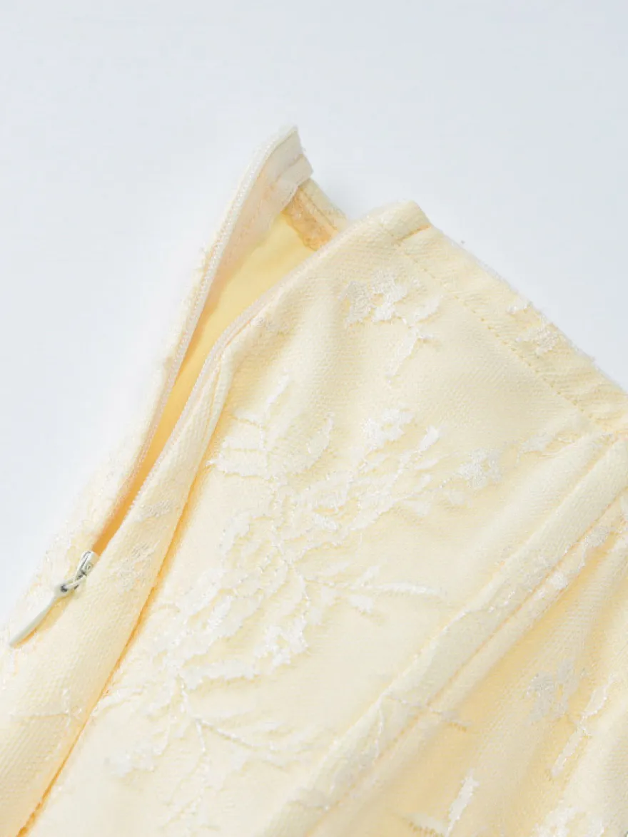 Robe de soirée abricot en polyester à motif cœurs sans manches bustier robe d'été