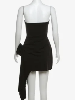 Robe de soirée blanche sans manches robe semi-formelle sans bretelles