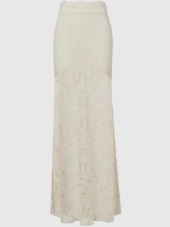 Robe de soirée body en dentelle à manches longues et décolleté plongeant jupe longue sirène robe de mariée deux pièces