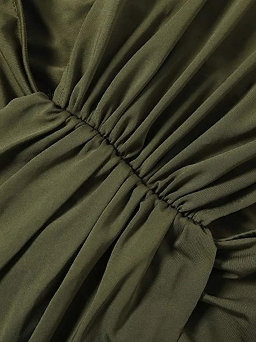 Robe de soirée dos nu à col halter et fente haute robe de vacances maxi