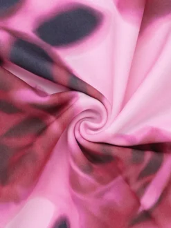 Robe de soirée longue rose à bretelles sans manches imprimée style décontracté/semi-formel