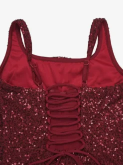 Robe de soirée longue à sequins scintillants pour femme - Col carré coupe ajustée dos lacé robe sirène moulante - Gala d'été 2026