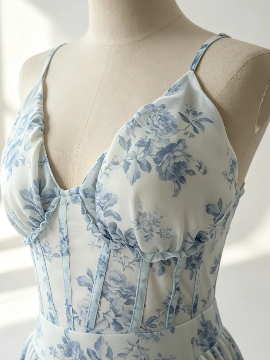 Robe de soirée longue à volants superposés et à bretelles fendues 2026