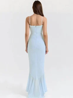 Robe de soirée longue à volants sur le devant pour femme 2026