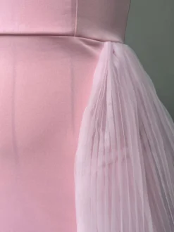 Robe de soirée maxi bleue sans bretelles fermeture éclair dos nu élégante et semi-formelle
