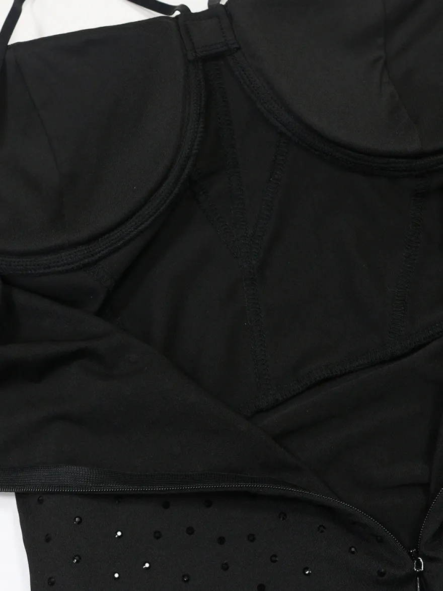 Robe de soirée maxi moulante sans manches à sequins sur les côtés transparents pour femmes 2026