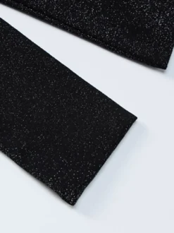 Robe de soirée maxi noire dos nu ceinturée chic et semi-formelle