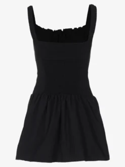 Robe de soirée mini blanche à bretelles col lacé sans manches plissée style décontracté semi-formel