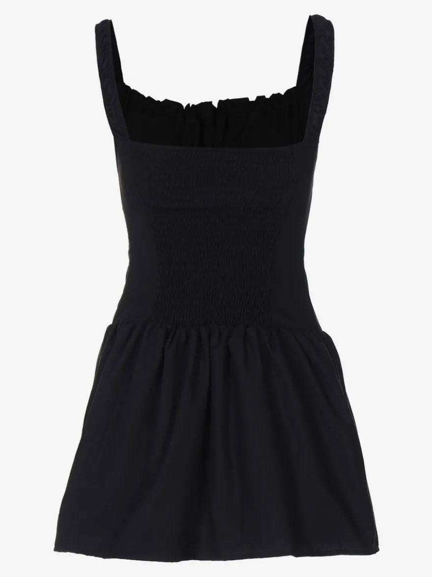 Robe de soirée mini blanche à bretelles col lacé sans manches plissée style décontracté semi-formel