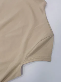 Robe de soirée mini kaki à col montant plissé et manches courtes robe sexy semi-formelle