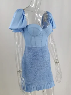Robe de soirée mini à manches courtes raglan sexy couleur abricot