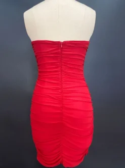 Robe de soirée mini moulante à découpes rosettes et fronces pour femmes 2026