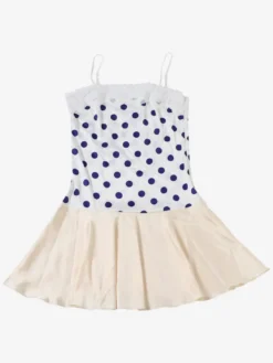 Robe de soirée mini sans manches à pois bretelles décolleté sexy robe bleue