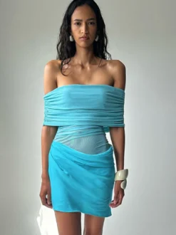Robe de soirée mini verte sans bretelles plissée sans manches robe semi-formelle