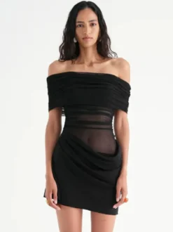 Robe de soirée mini verte sans bretelles plissée sans manches robe semi-formelle