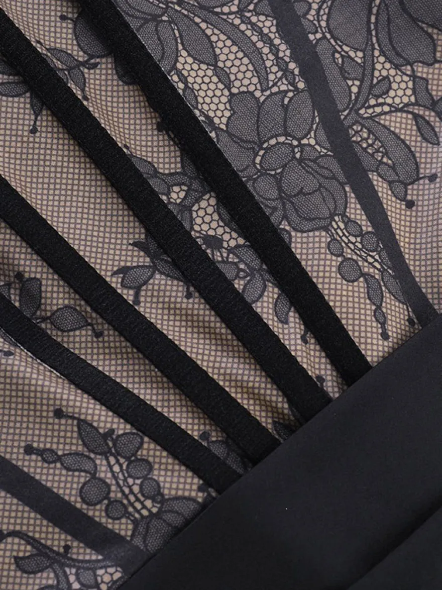 Robe de soirée noire en dentelle corset bustier jupe froncée en satin mini-robe moulante pour sortir
