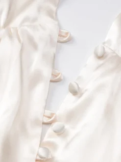 Robe de soirée romantique mini plissée à lacets sans manches dos nu couleur champagne