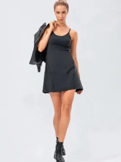 Robe de tennis à bretelles Jewel Neck Backless Activewear pour femme