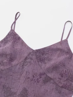 Robe de tous les jours pour femme violet foncé en polyester gainante sans manches bretelles décolleté.