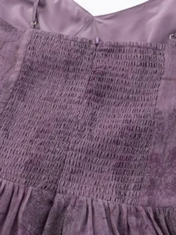 Robe de tous les jours pour femme violet foncé en polyester gainante sans manches bretelles décolleté.