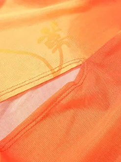 Robe de vacances dégradée tie-dye dos nu à découpes transparentes et fente haute
