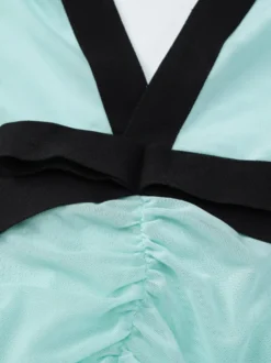 Robe de vacances fluide en mousseline robe longue dos nu à décolleté plongeant et col halter robe de soirée d'été pour les vacances