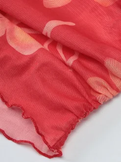 Robe de vacances maxi sans manches à imprimé floral dos nu rouge décontracté