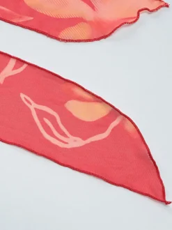 Robe de vacances maxi sans manches à imprimé floral dos nu rouge décontracté