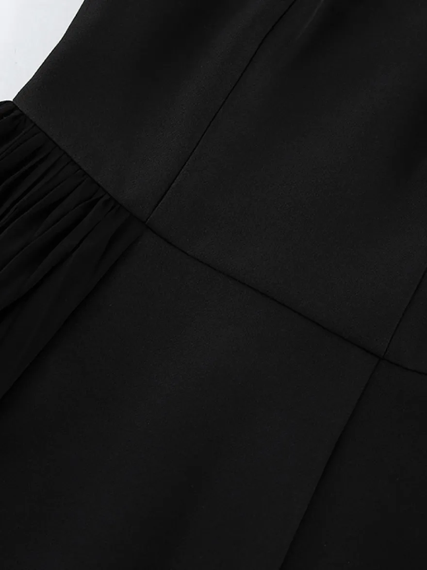 Robe d'été mini sans bretelles avec drapé plissé asymétrique pour femmes 2026