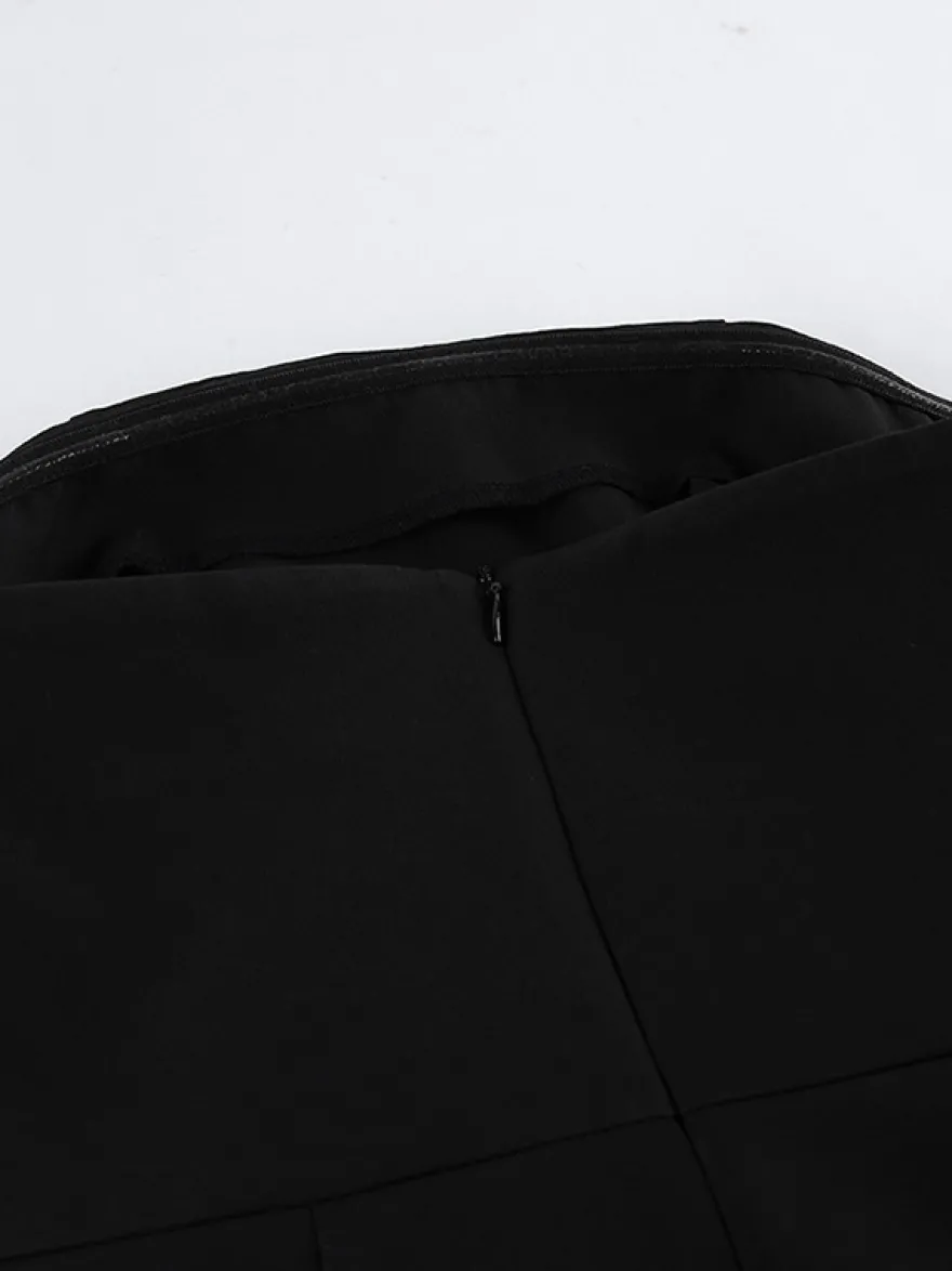 Robe d'été mini sans bretelles avec drapé plissé asymétrique pour femmes 2026