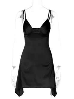 Robe D'été Sexy Col En V Plissé Dos Nu Rose Minirobe Robe De Plage