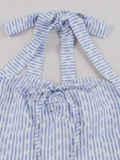 Robe d'été trapèze à rayures col halter et imprimé floral pour femme 2026
