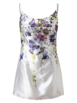 Robe Eté Courte Imprimé avec Bretelles Coupe Cintrée Bicolores