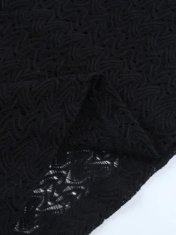 Robe longue moulante à col en V pour femme - Noire sexy à volants et découpes - Tenue idéale pour les fêtes et mariages de printemps 2026