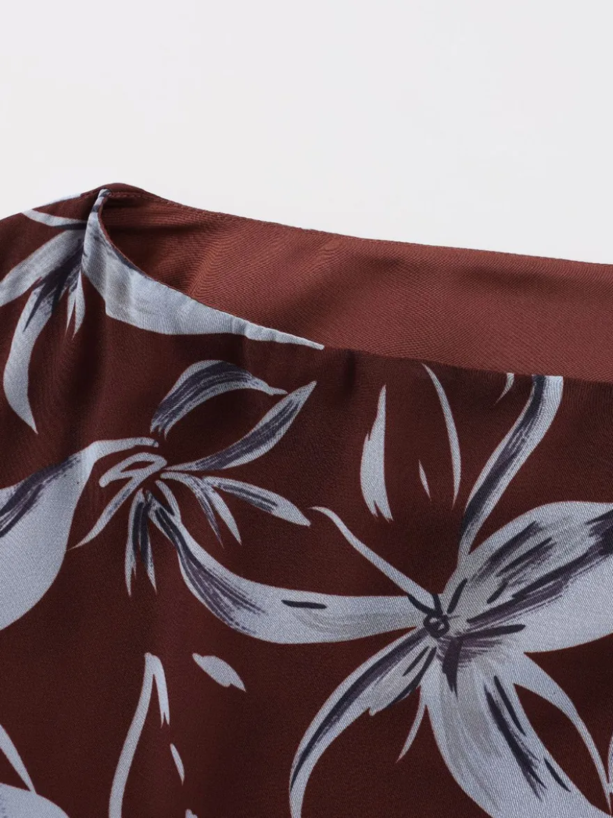 Robe longue moulante rétro à manches longues et imprimé floral coupe ajustée collection 2026
