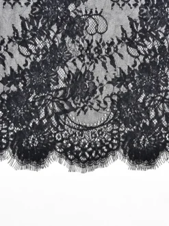 Robe longue noire sans manches à col rond bicolore Daily Dresses pour femme