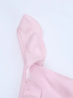Robe longue rose pâle pour femme - Élégante robe à volants col en V et nœud sur le devant - Robe de plage d'été style coquette 2026