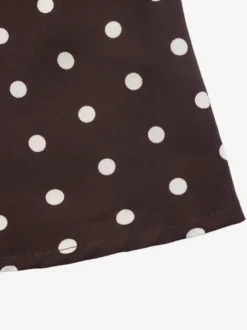 Robe maxi à pois pour tous les jours col carré manches bouffantes longues fermeture éclair au dos élégante robe midi de soirée