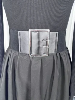 Robe maxi trapèze à manches longues coupe trapèze en maille côtelée demi-zip et patchwork ceinture intégrée collection femme 2026
