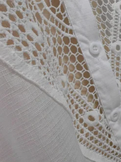 Robe midi de plage en coton oversize découpée sexy col rabattu manches courtes maillot de bain d'été
