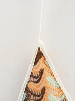 Robe midi dos nu en crochet color block pour femme style bohème chic